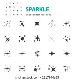 conjunto de iconos brillantes, brillo, efecto, brillante