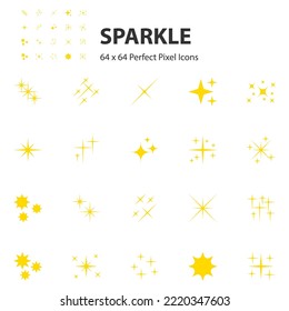 conjunto de iconos brillantes, brillo, efecto, brillante