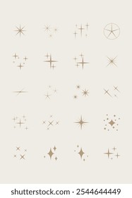 set of sparkle icons, shine, glitter, glow