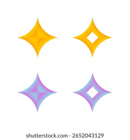 Conjunto de diseño de Vector de icono de gradiente de estrella brillante