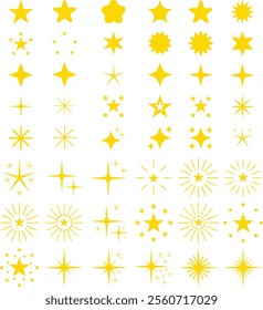 Set Of Sparkle Star Icon Vector,  best used for presentation, application, web and banner