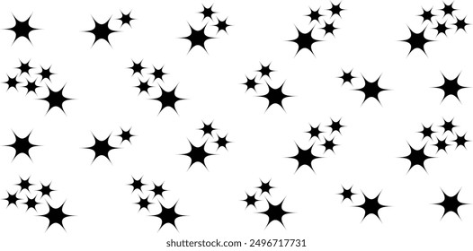 Conjunto de iconos de estrellas brillantes. Icono Abstractas de la chispa, icono del brillo, icono limpio, estrella, Ilustración vectorial de la forma del icono. Vector Sparkles	