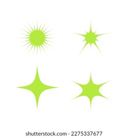 set of sparkle star symbol vector