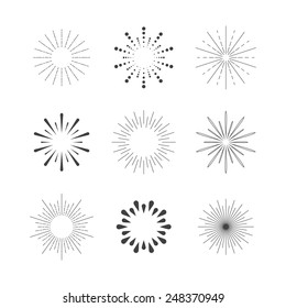 Set of Sparkles and Bursts. Flash Vintage Design Elements