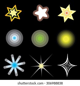 Set of Sparkles effect Vector
