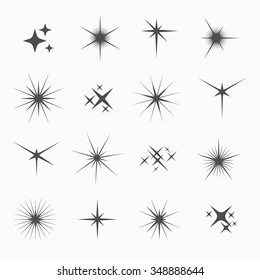 Set. Sparkles Star. Design elements, vector ep