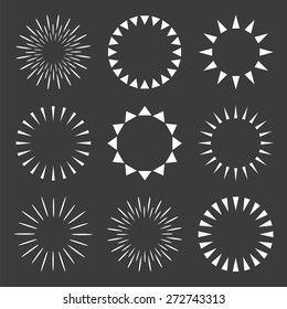 Set of sparkles and starbursts. Vector icons. Vector illustration