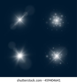 Set of sparkles. Vector eps10