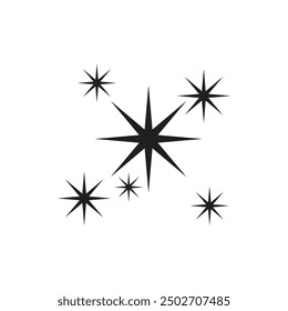 Set of Sparkling Star Vector Illustration