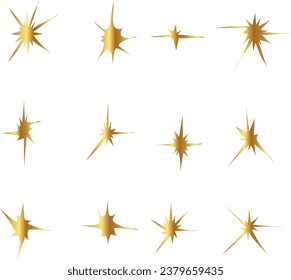 set of sparkling stars icon vector