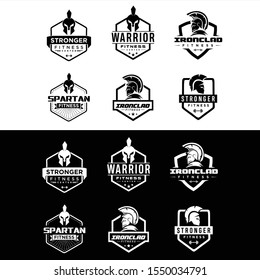 Set Of Spartan Fitness And Gym Logo Vector. Fitness Logo Bodybuilding design inspiration