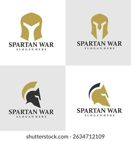 Set of Spartan logo design concept vector. Spartan Logo Design Template. Creative Symbol. Icon