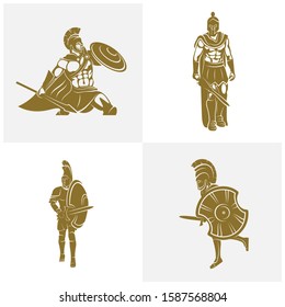 Set of Spartan Logo Design Vector Template,  Spartan Helmet Logo Concept, Emblem, Concept Design, Creative Symbol, Icon