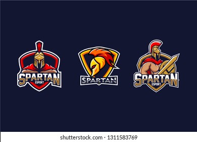 Set Spartan logo, Spartan set vector, Esport gaming