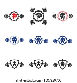 Set of Spartan logo vector, Gladiator logo vector