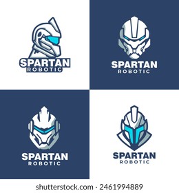 set of Spartan robotic logo design. logo vector. Sparta icon. Usable to your company, business, team, etc	