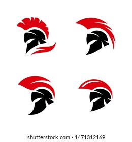 Set of Spartan warrior logo design vector illustration. Warriors sport team logo design template.