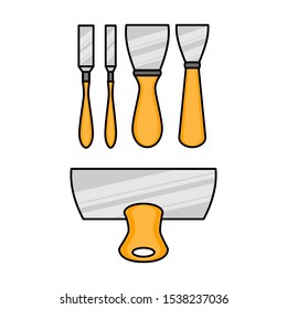 Set of spatula flat illustration. Vector icon for design and web.