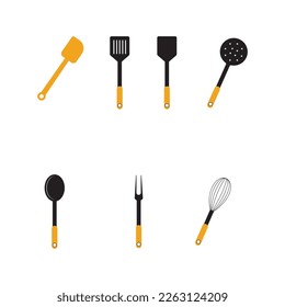 Set of Spatula icon logo free vector