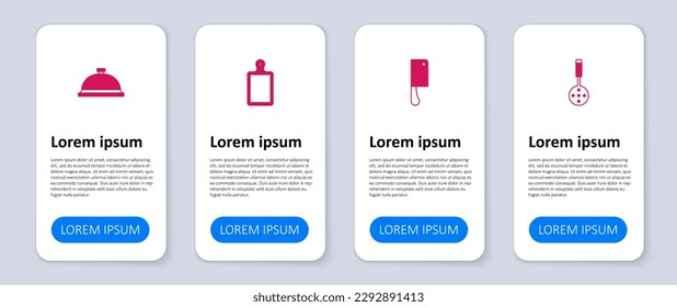Ponga Spatula, el helicóptero de carne, la tabla de corte y cubierta con bandeja de comida. Plantilla de infografía empresarial. Vector