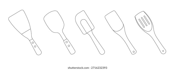 Conjunto de líneas de diseño de Vector de espátula.