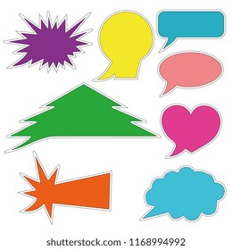 set of speak bubble on a white