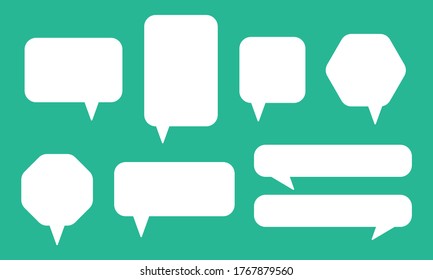 Conjunto de texto de burbuja de voz, cuadro de charla, cuadro de mensaje, esquema de dibujo de dibujos animados diseño de ilustración vectorial. Estilo de doodle de globo del símbolo del signo del pensamiento.