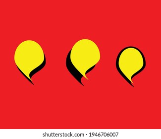 Set of speak bubble text, chatting box, message box outline cartoon vector illustration design. Balloon doodle style of thinking sign symbol.