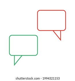 Set of speak bubble text, chatting box, messagebox outline. Vector graphics