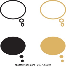 Set of speak bubble text, chatting box, message box perfect for thinking sign symbol.
