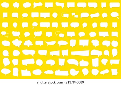 Set of speak bubble text or chatting box, thinking sign symbol.