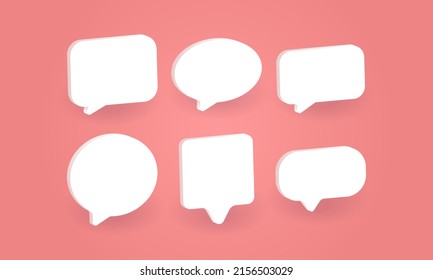 Set of speak bubble text, chatting box, message box outline cartoon vector illustration design. Balloon doodle style of thinking sign symbol.