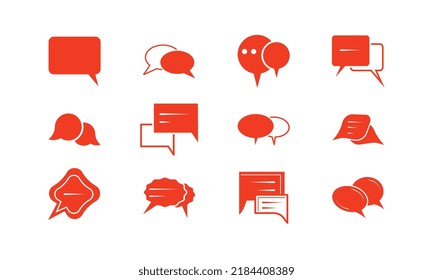 Satz Sprudeltext, Chat-Feld, Message Box Illustration Design. Ballon doodle Stil des Denkzeichens Symbol.
