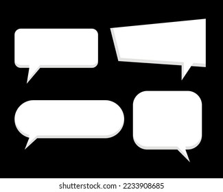 Set of speak bubble text, chatting box, message box outline cartoon vector illustration design.