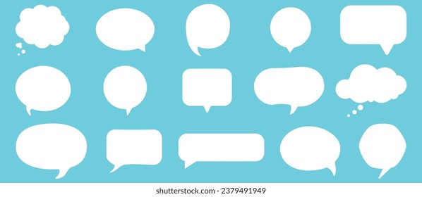 Conjunto de texto de burbuja de voz, cuadro de charla, diseño de ilustración vectorial de dibujos animados del cuadro de mensaje.EPS 10