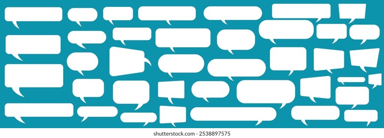 Set of speak bubble text, chatting box, message box outline cartoon vector illustration design. speech bubble cartoon box set .