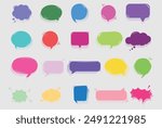 Set of speak bubble text with halftone shadows, chatting box, message box 