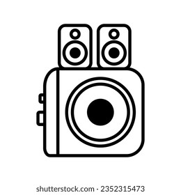 set speaker big and two small line icon vector design template and ilustration with editable stroke