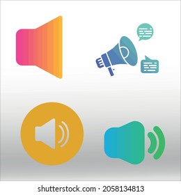 set of Speaker icon, line isolated or logo isolated sign symbol vector, outline and stroke style Collection of high-quality vector illustration,