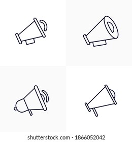 Set of Speaker for movie icon logo vector, Creative Movie logo concept, Icon symbol, Illustration