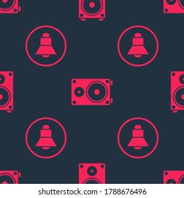 Set Speaker volume and Stereo speaker on seamless pattern. Vector