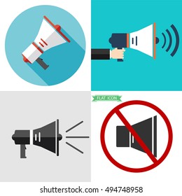 A set of speakers, speaker icon isolated. Flat design, vector.