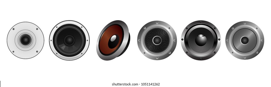 Set of speakers for your musical illustration. Audio equipment vector format.