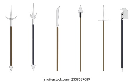 set of spears isolated on white