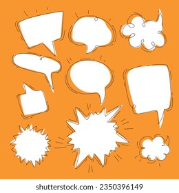 Set of speash bubble on yellow background.Vector