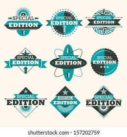 Set Of Special Edition Labels. Vector Illustration.