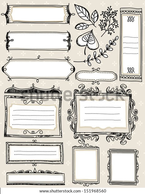 Set of special hand draw labels and banners,\
vector illustration