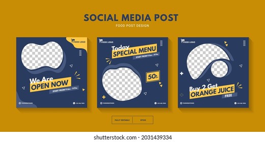 Set of special menu banner social media post. Editable social media templates for promotion. Set of social media story and frame for photo. Layout design for marketing on social media