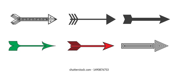 Set of Special Modern black icons and logos set of arrows isolated on white background - vector illustration
