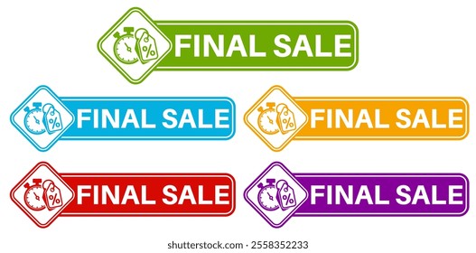 Set Special offer final sale banner icon labels sticker design template vector illustration